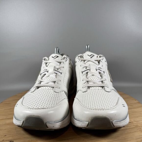 S Vionic Sneakers Mens 8.5 White Revive Leather Trainers Walking Gym Workout - Picture 2 of 8